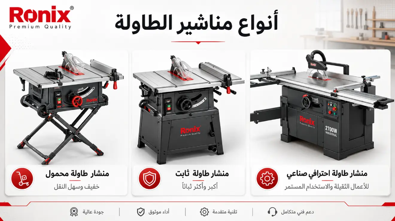 انواع مناشير طاولة