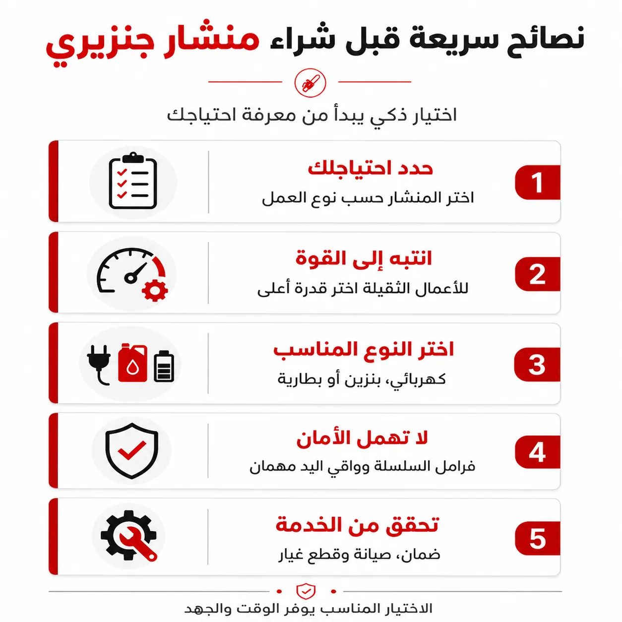 نصائح قبل شراء منشار جنزيري