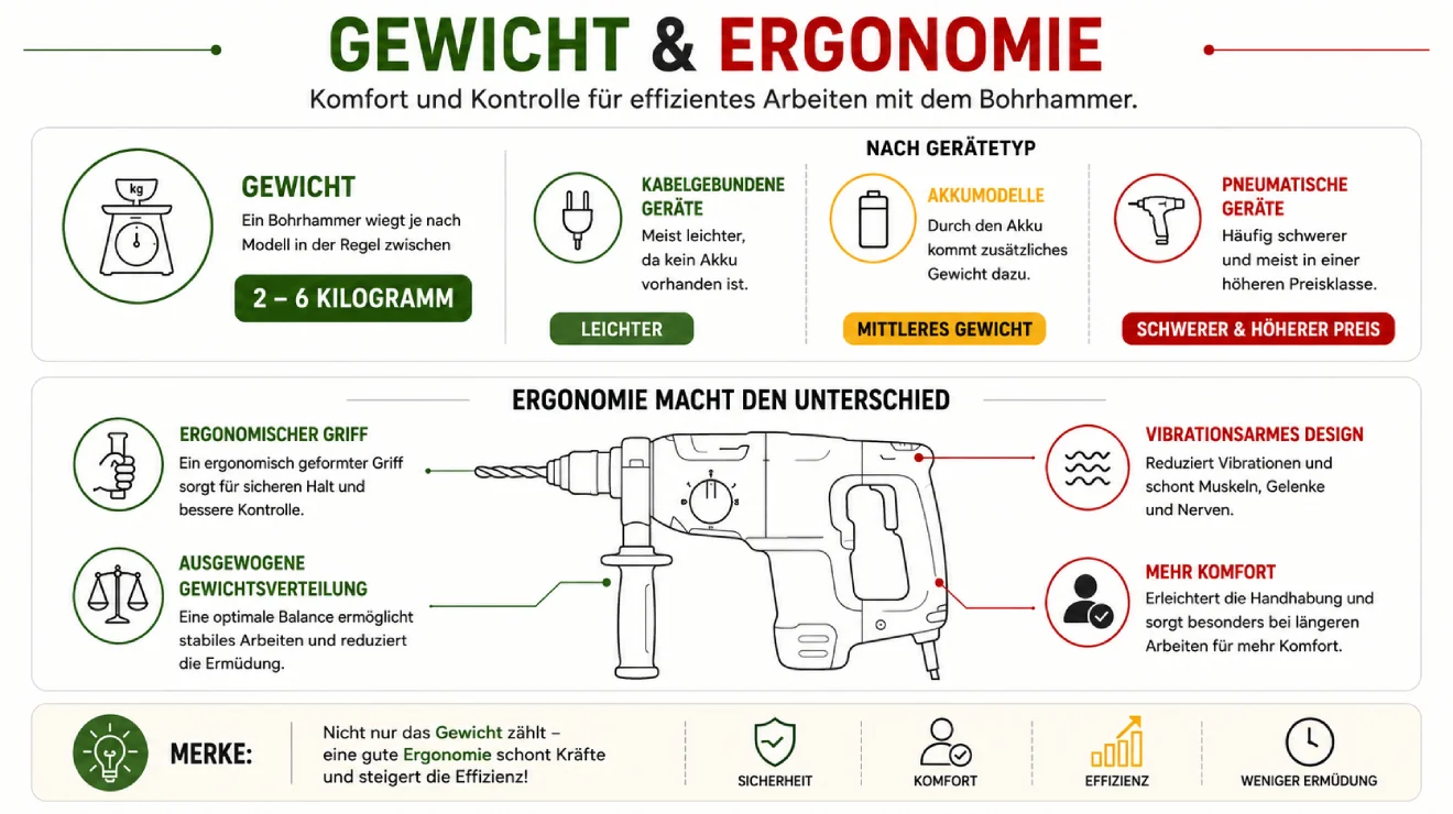 Gewicht und Ergonomie - infographic
