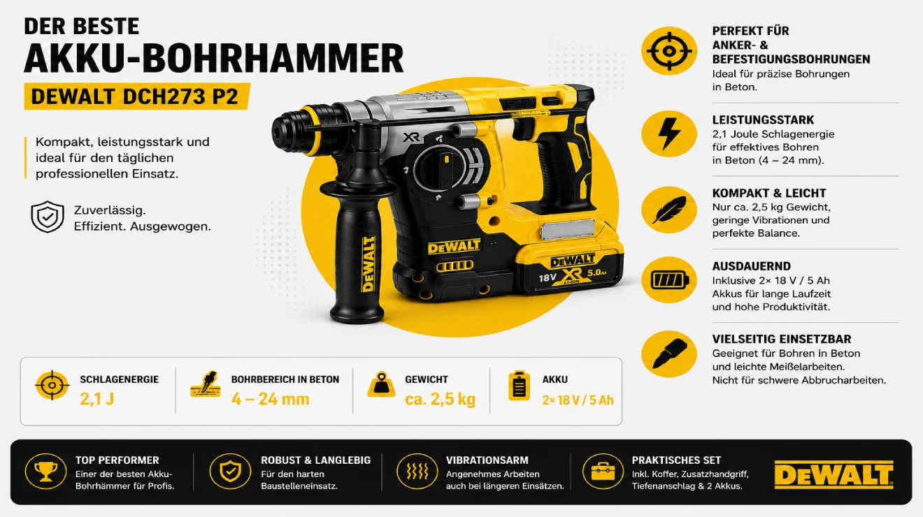 Der Beste Akku-Bohrhammer von Dewalt 