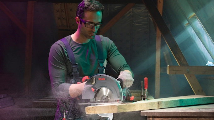 A circular saw is being used