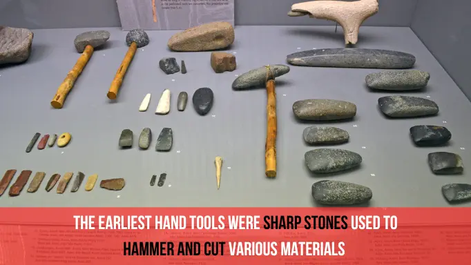 a set of sharp stones used as early hand tools