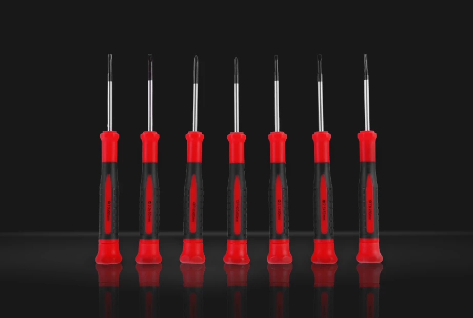 A precision screwdriver set