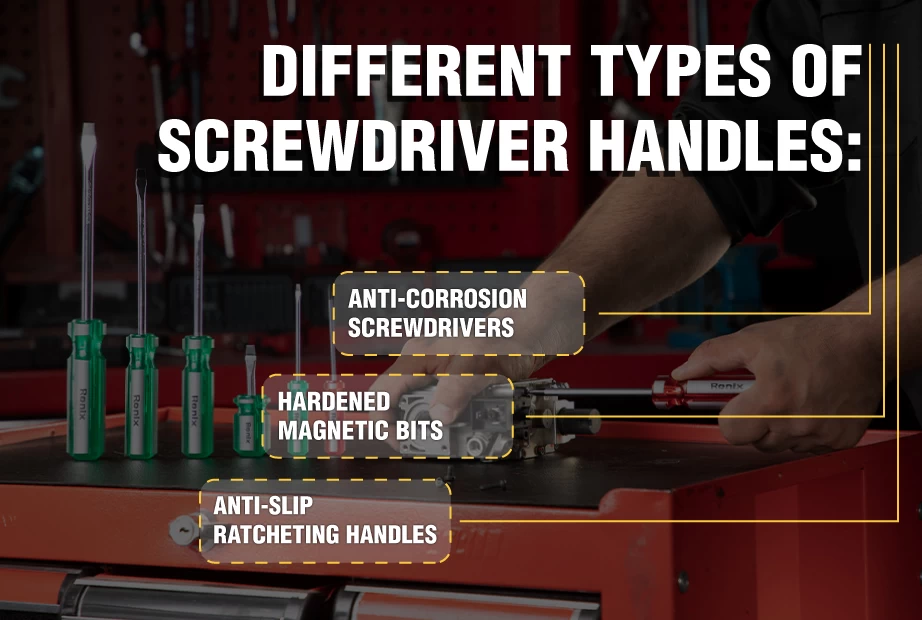 An infographic about different types of screwdriver handles