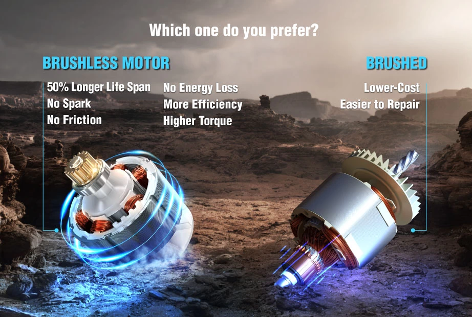 An infographic about the differences between brushless and brushed motors