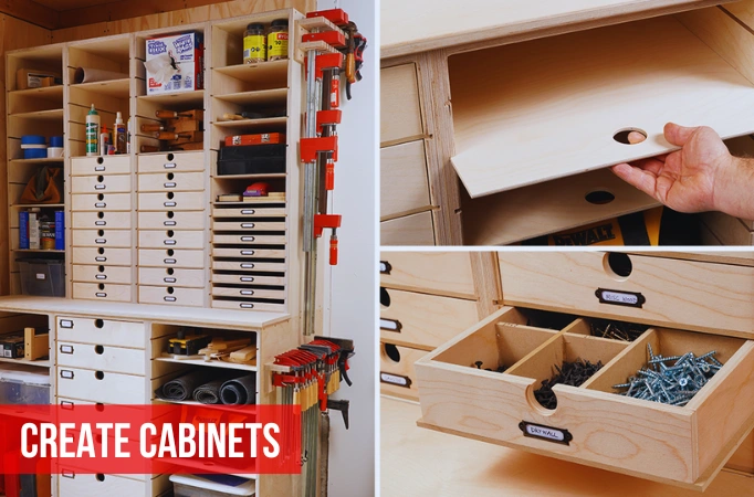 create cabinets to design your tool shop