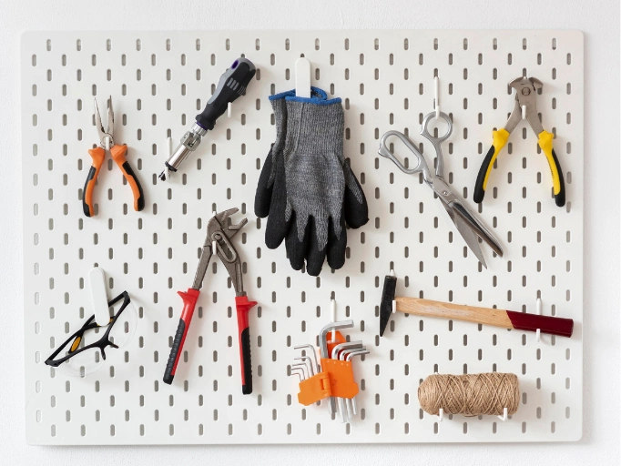 A Tool Board with hand tools on it