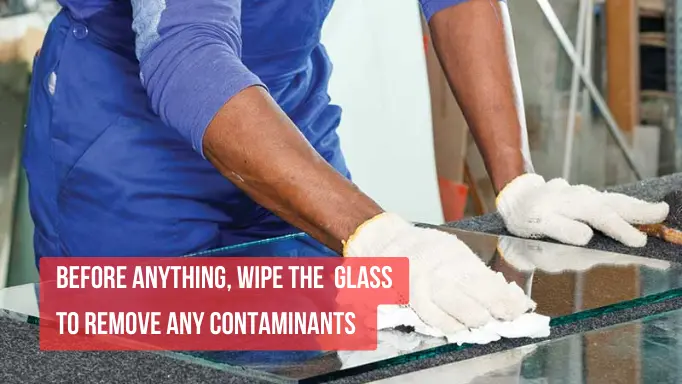 cutting glass with diamond blade cutter, the cleaning stage