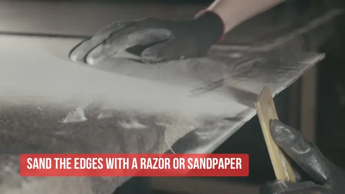 cutting glass with diamond blade cutters, the sanding stage