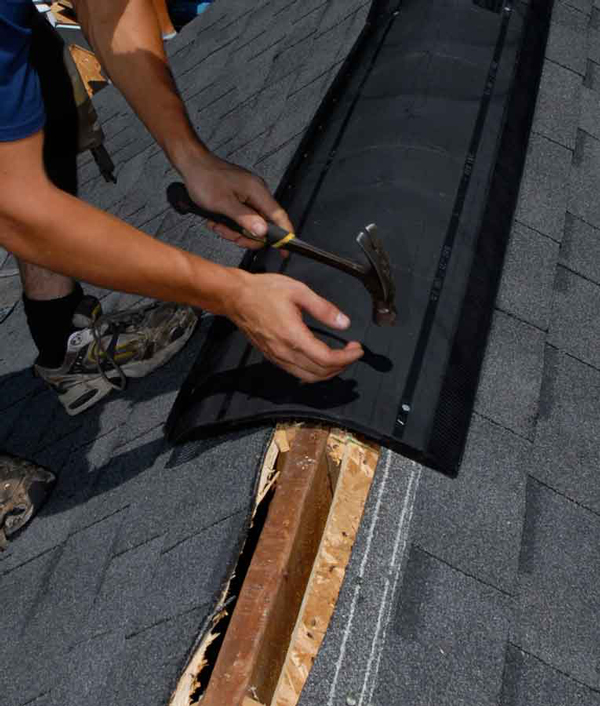capping the roof ridge