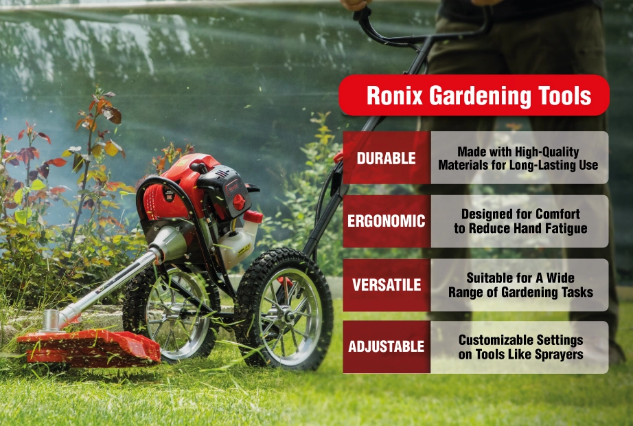 An infographic about Ronix gardening tools