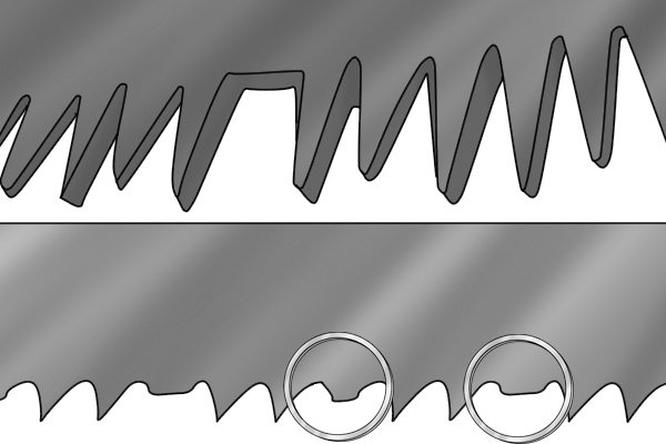 Handsaw blade’s teeth are missing