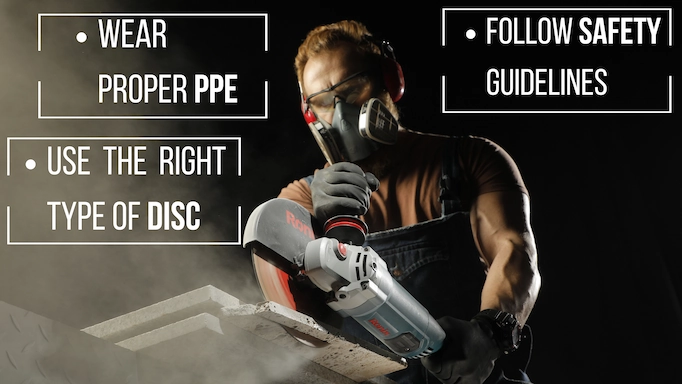 Angle grinder is used for cutting concrete plus safety tips