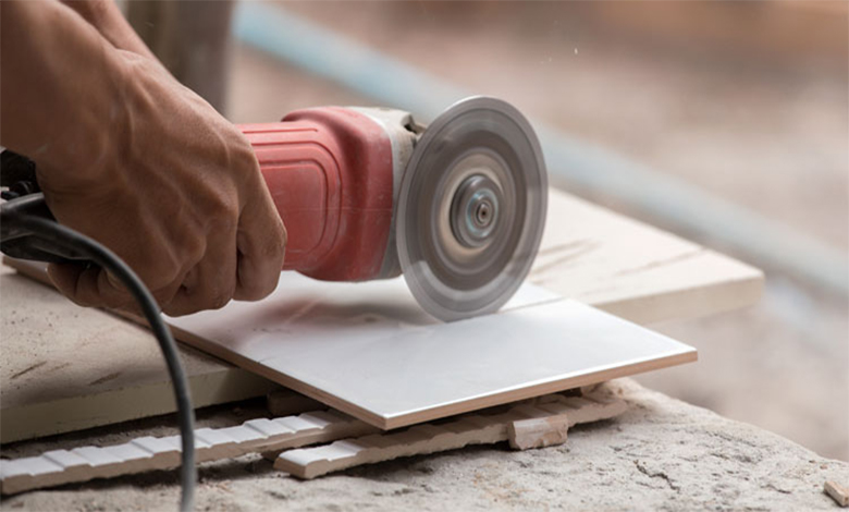 Small Angle Grinder Used for Cutting Tile