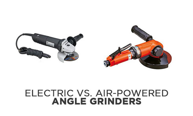 General comparison of corded and air powered angle grinders