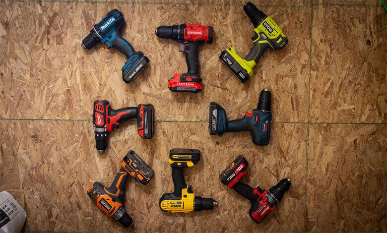 A collection of cordless drils