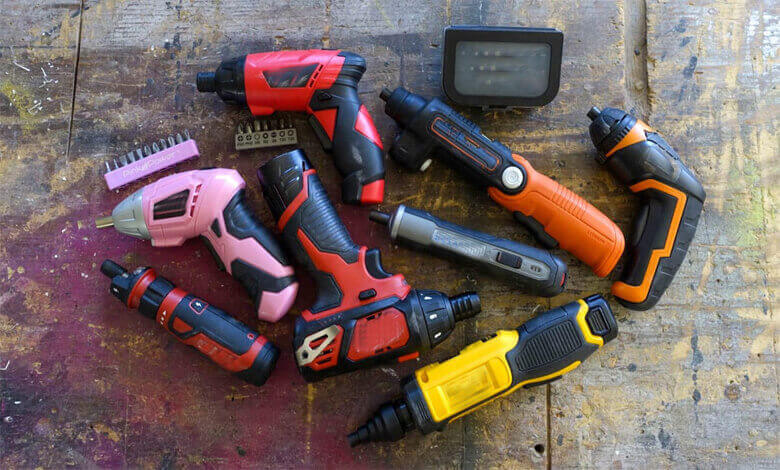 several brands of cordless screwdrivers