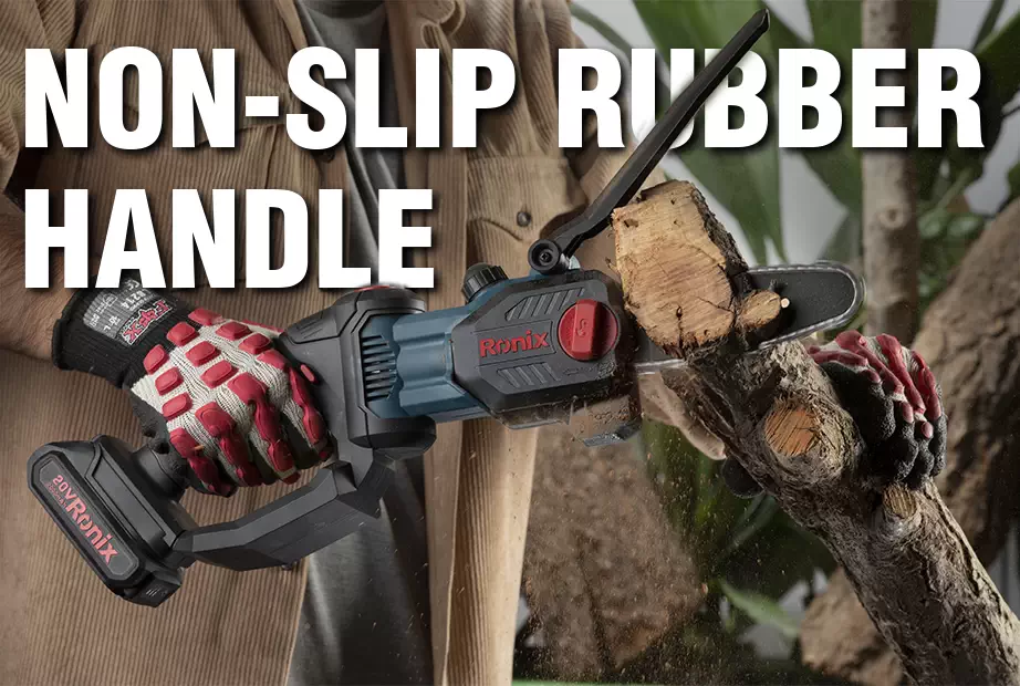 non-slip rubber handle in a power tool