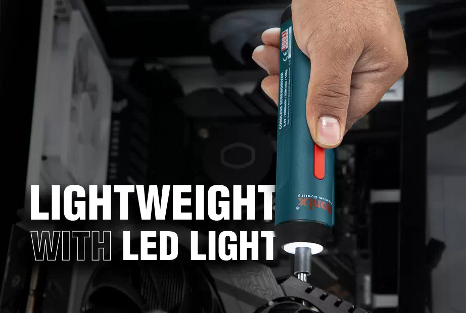 lightweight and LED in a power tool