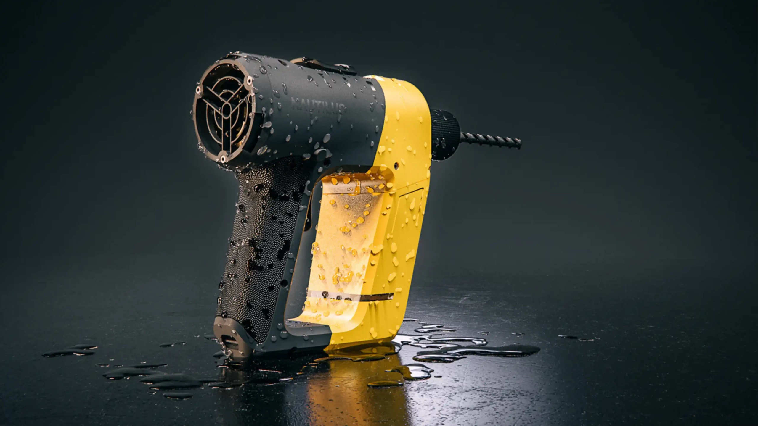 A waterproof power drill