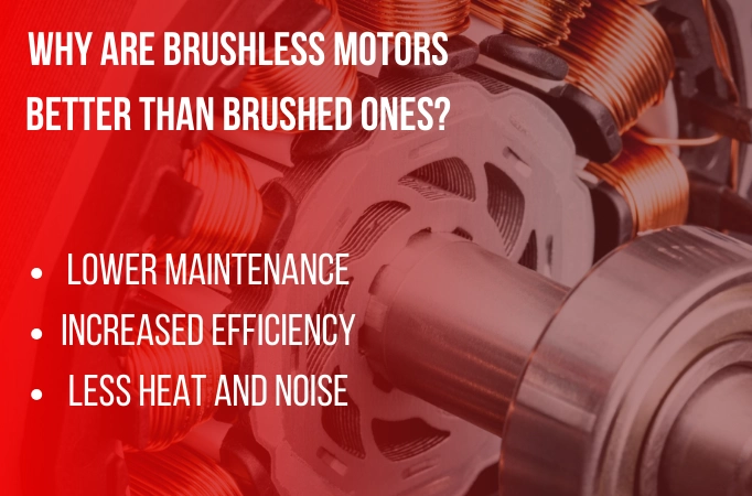An infographic about why brushless motors are better than brushed ones