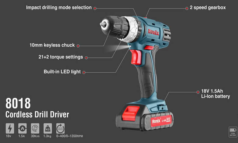 LED Lighting in ronix  Cordless drill