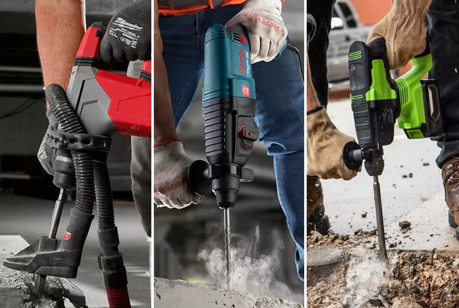 Compact and lightweight rotary hammer drill
