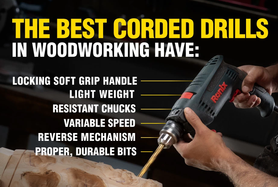 The Features of the Best Corded Drills for Woodworking