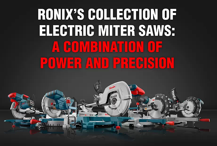 A collection of Ronix electric miter saws