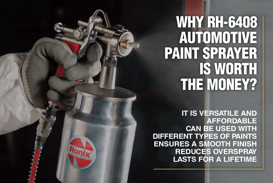 An infographic about why Ronix RH-6408 paint gun is worth the money