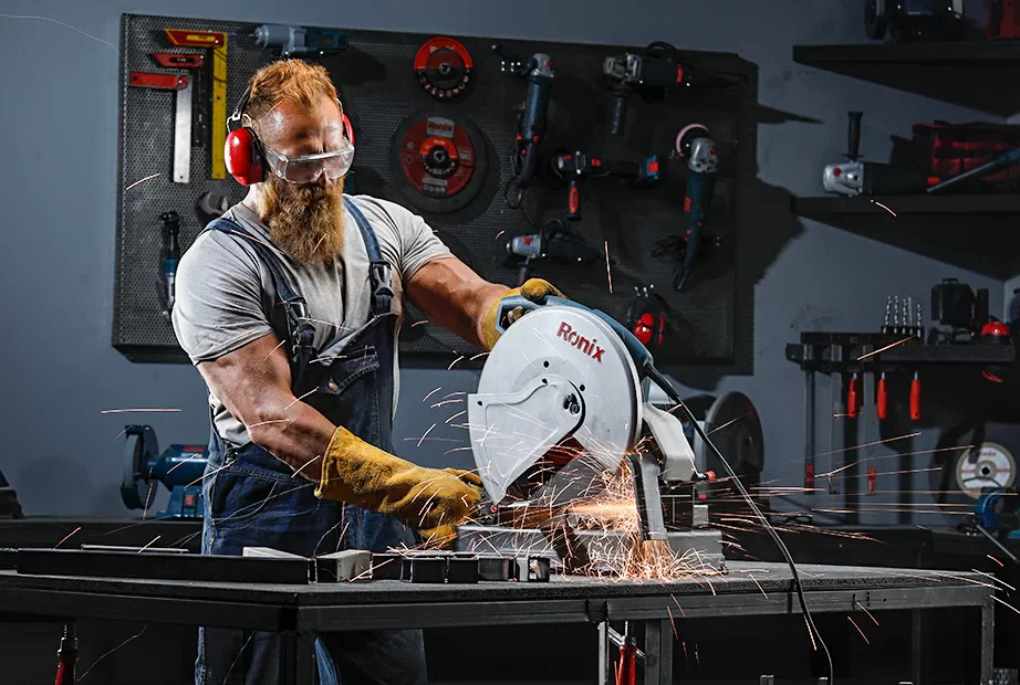 Chop saw is used to cut metal profile)