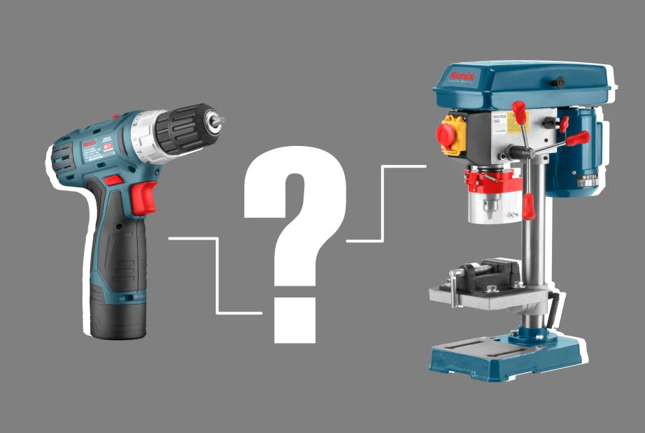 A Choice Between Drill Press and Hand-held Drill