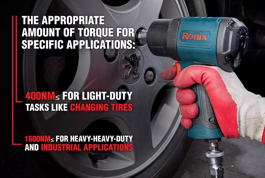 An infographic guide on the appropriate torque for light/heavy duty applications