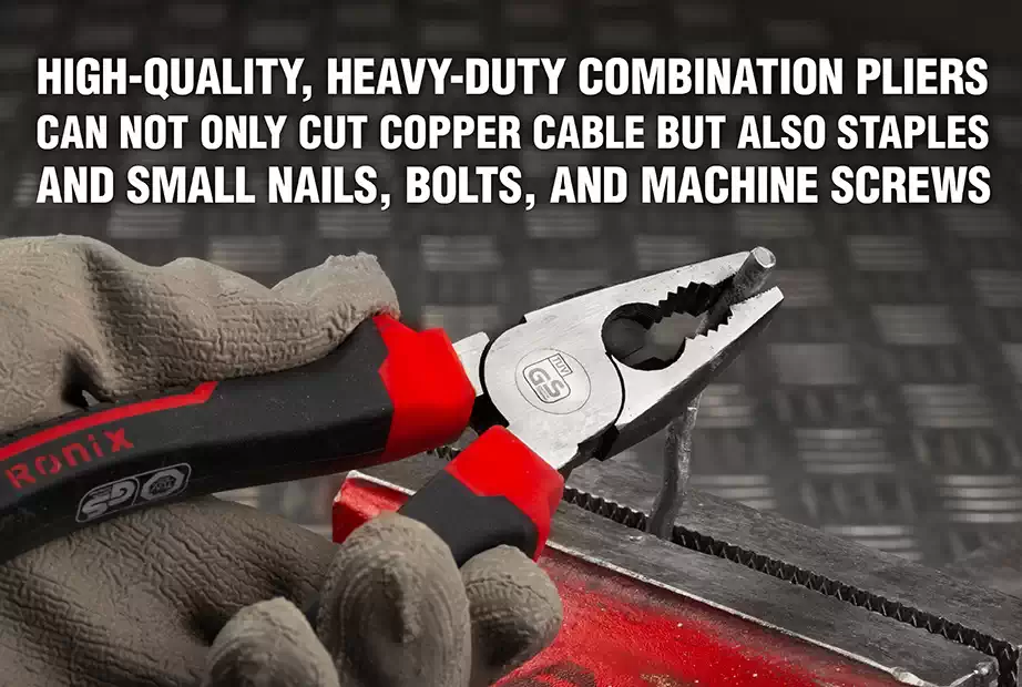 using combination pliers for cutting small nails and bolts