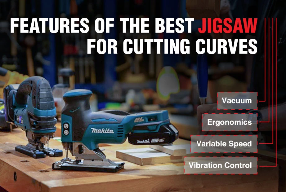 Infography about the best features of jigsaws for cutting curves