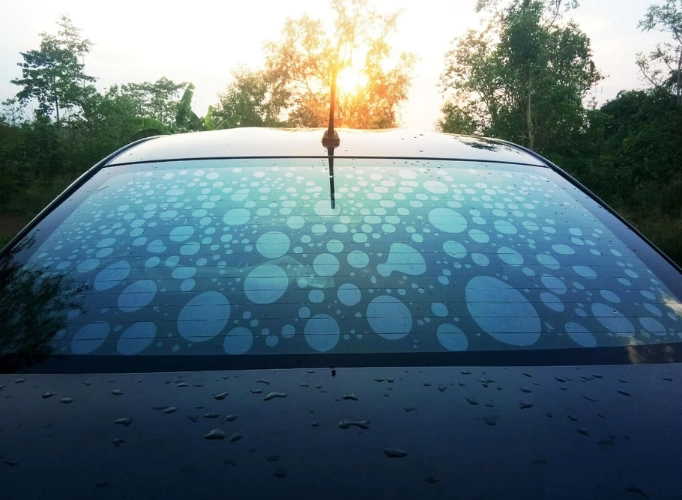 Bubbles on Tinted Car Window