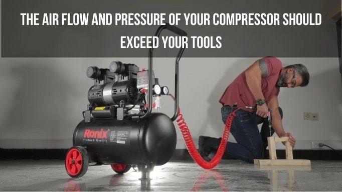 A compressor used to operate an air drill plus text about air flow of compressors