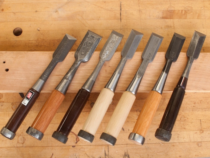 A collection of Japanese chisels