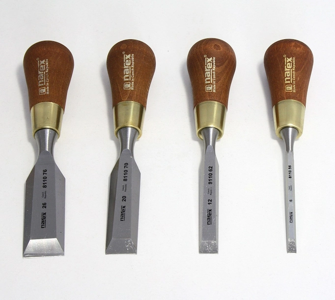 A collection of butt chisels