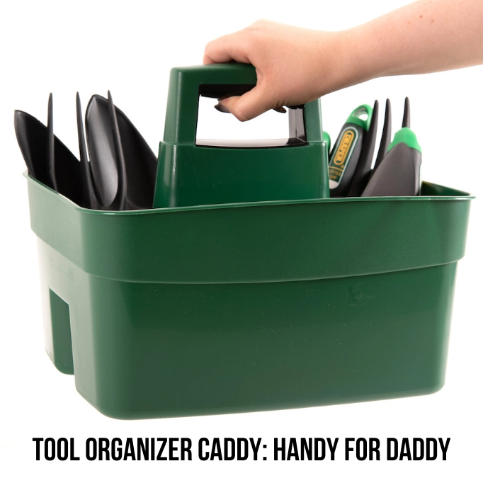 using a garden tool organizer caddy