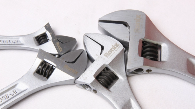 a series of Ronix adjustable wrenches