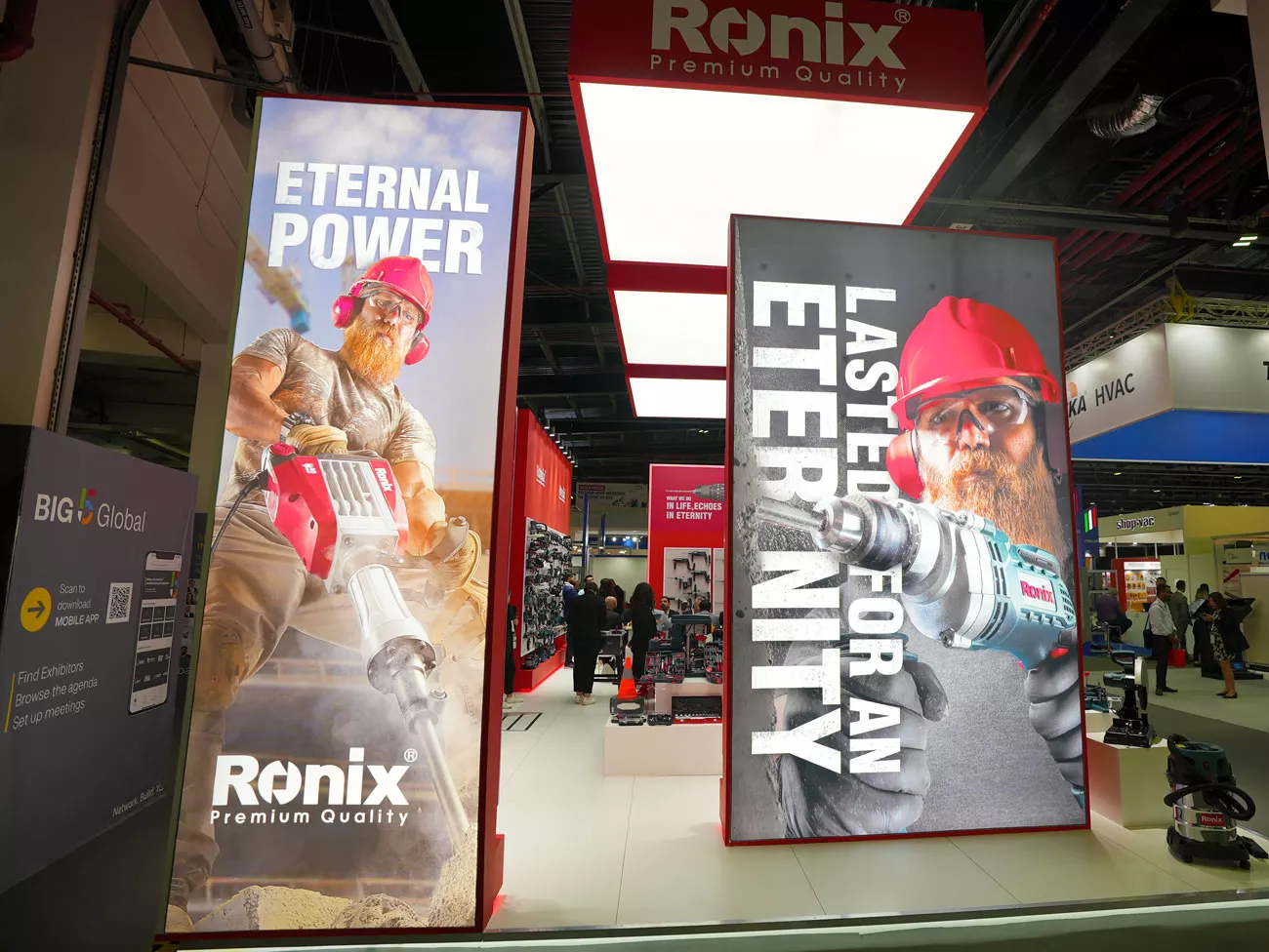 two display stands of the Ronix booth at Big 5 Global
