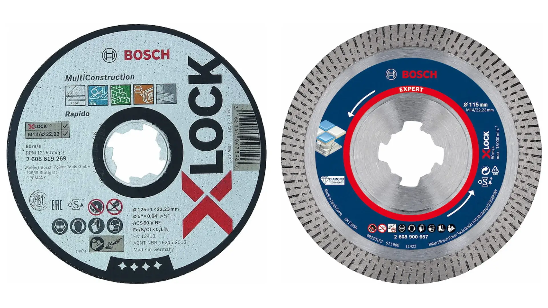 Bosch Professional Straight Cutting Disc and Bosch Professional 1 x Expert Hard Ceramic X-Lock Diamond Cutting disc