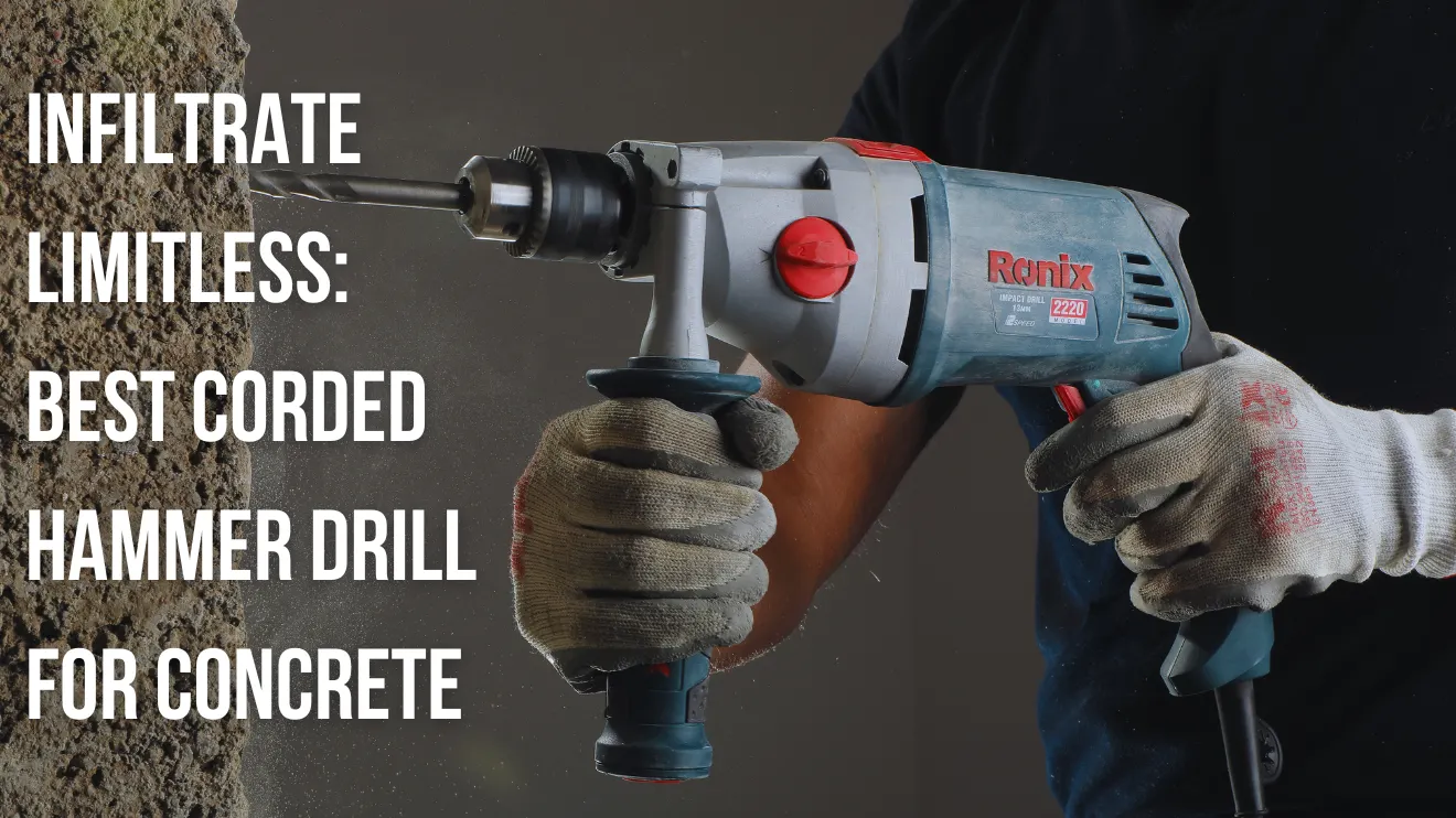 TEENO 910W Electric Corded Hammer Drill - 38pcs Kit, 0-3000 RPM, 13mm Chuck, For Concrete, Wood & Metal
