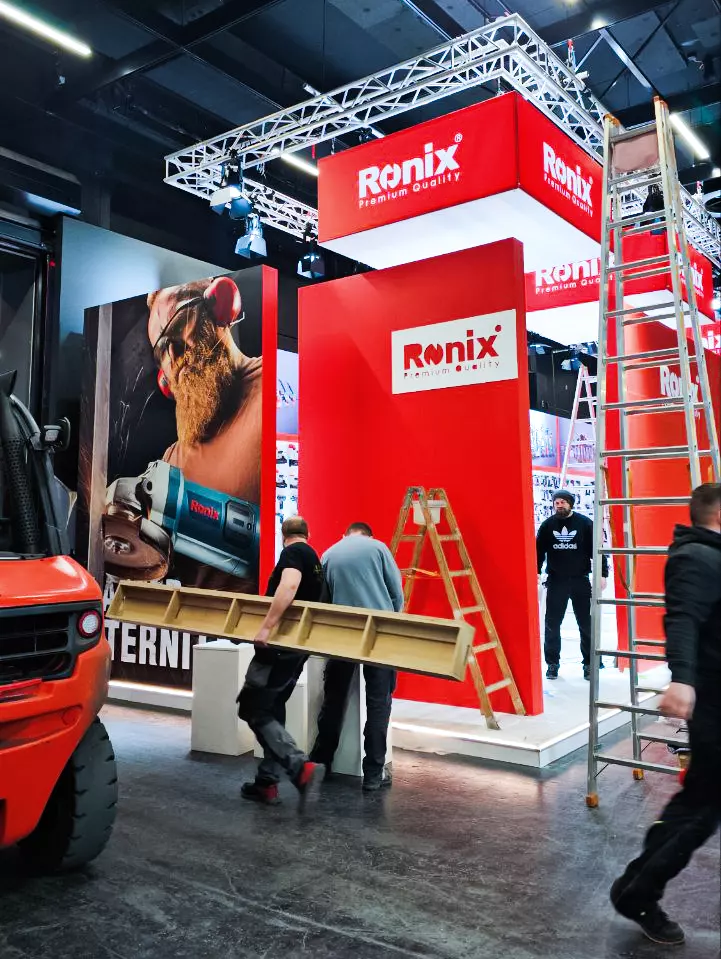 Ronix’s booth buildup at Eisenwarenmesse 2024
