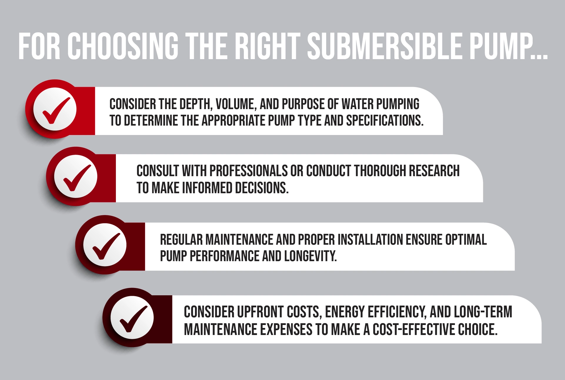 an infographic about the tips of choosing the best submersible pump
