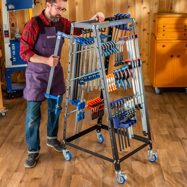 Picture of a man using various types of clamps