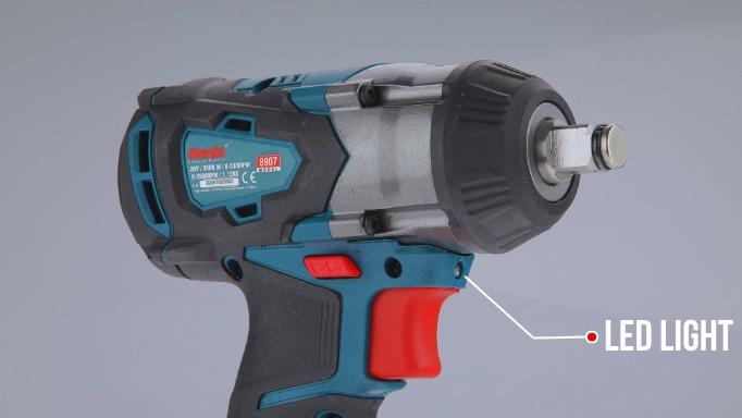 LED light in a cordless impact wrench