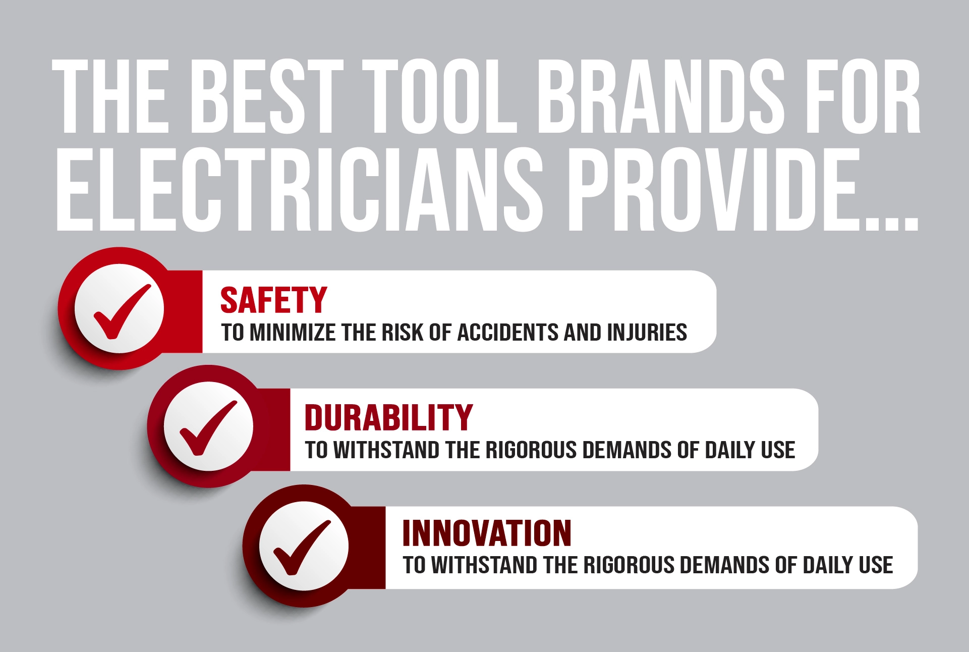  an infographic about the features that the best tool brands for electricians provide