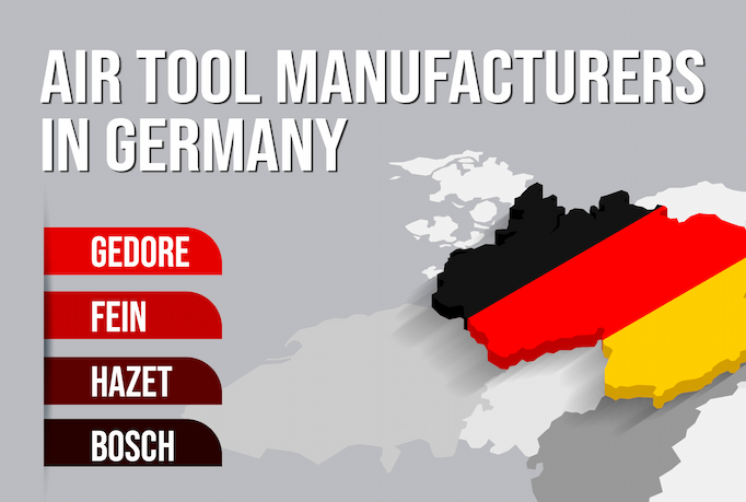 Infographics with text about the best pneumatic tool manufacturers in Germany